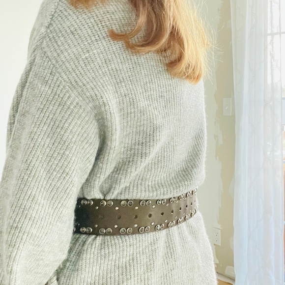 VENUS Wide Rhinestone Brown Belt Medium - Picture 3 of 6